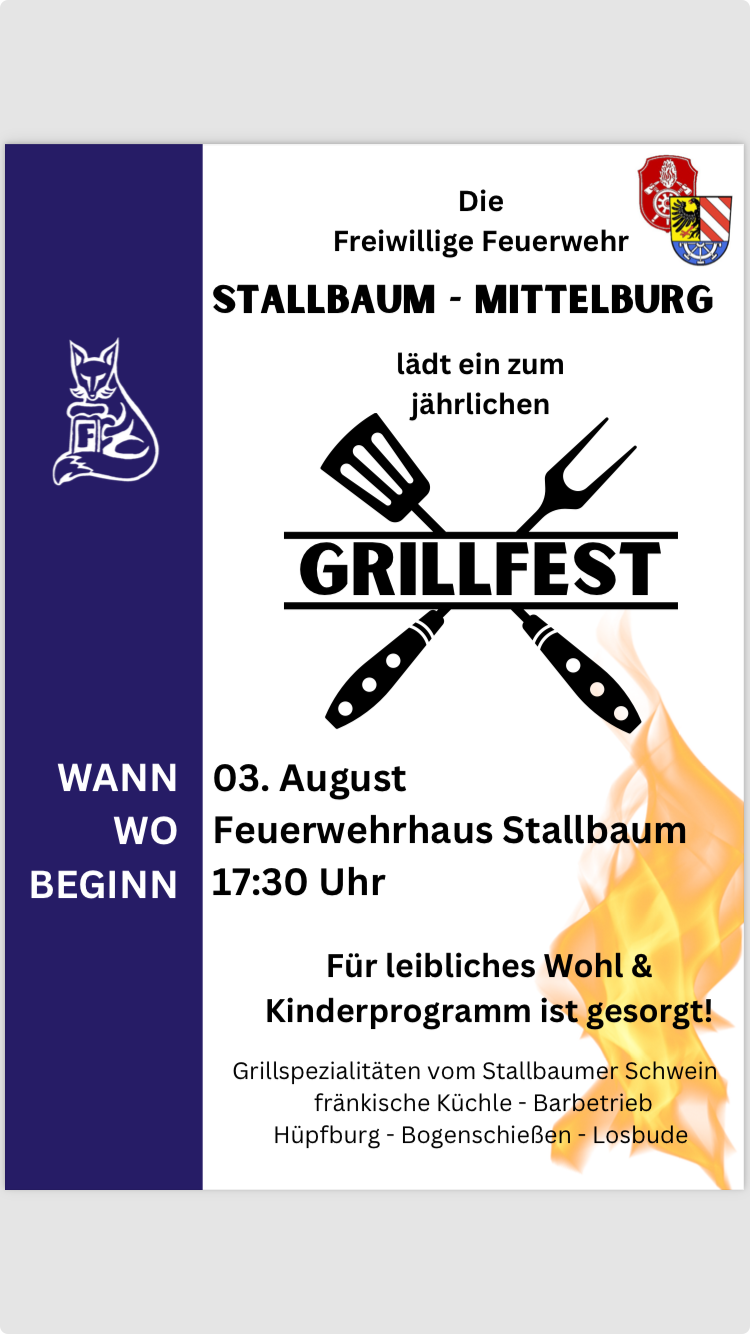 Grillfest Freiwillige Feuerwehr Stallbaum – Mittelburg